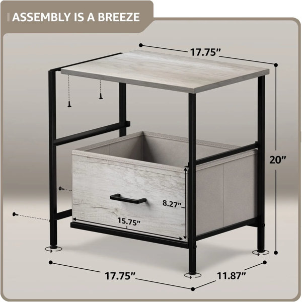 Sorbus Dresser with 2 Faux Wood Drawers and Steel Frame Storage Unit